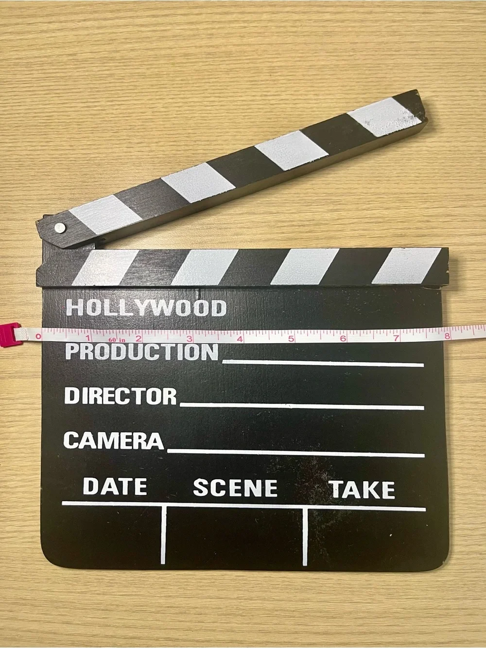 Vintage Wooden Movie Clapperboard Film Slate Prop Hollywood Decor 8x7
